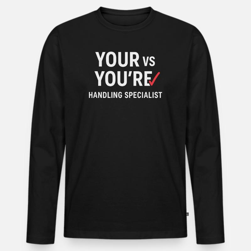Grammatik Oxford Comma Language Rules - Männer Premium Bio Langarmshirt - Schwarz