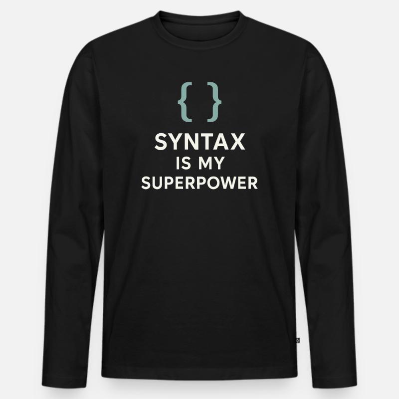 Grammatik Oxford Comma Language Rules - Männer Premium Bio Langarmshirt - Schwarz