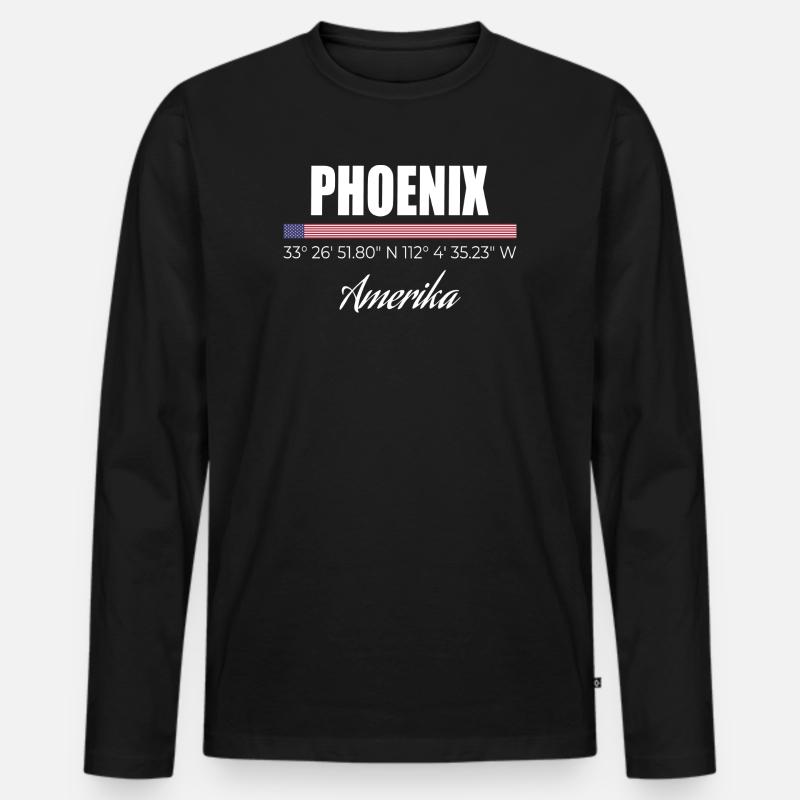 Phoenix - Männer Premium Bio Langarmshirt - Schwarz