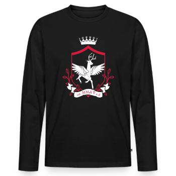 Geflügeltes Reh – edles Wappentier Wald - Männer Premium Bio Langarmshirt - Schwarz - Vorne - Nico (187cm)