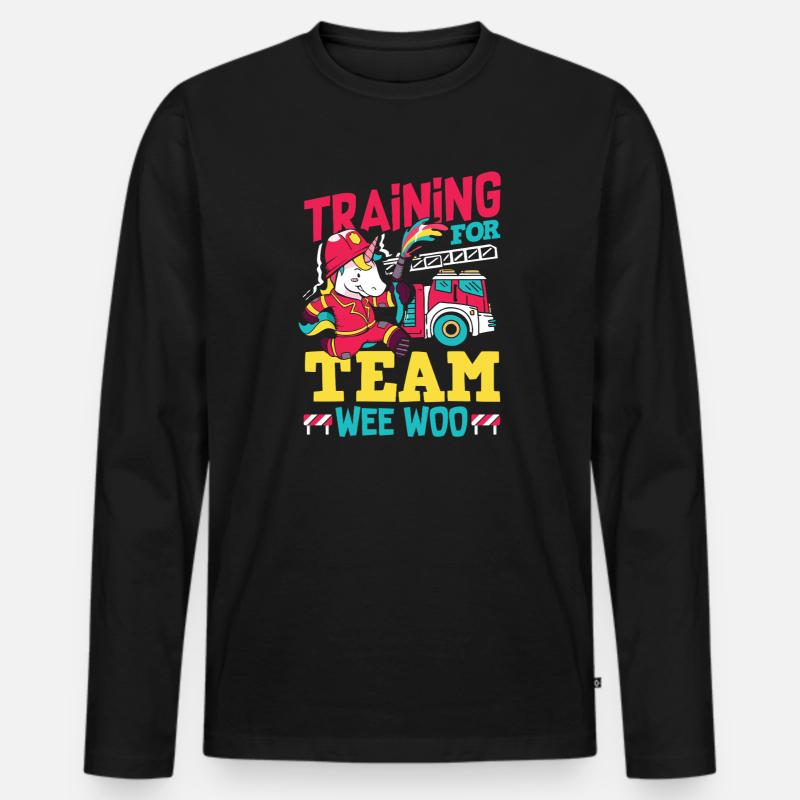 Wee Woo Squad Fire Tiny Firefighter - Men's Premium Organic Long Sleeve Shirt - black