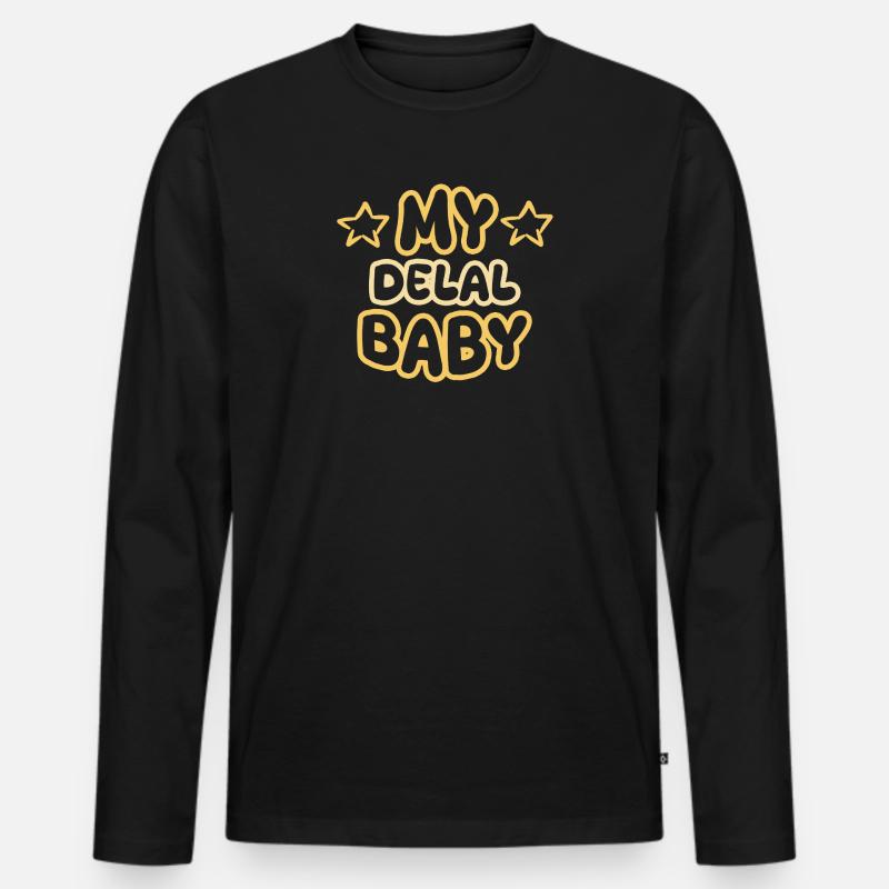Geburt Delal - Männer Premium Bio Langarmshirt - Schwarz
