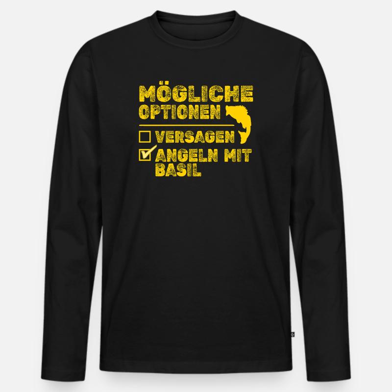 Basil Basil - Männer Premium Bio Langarmshirt - Schwarz