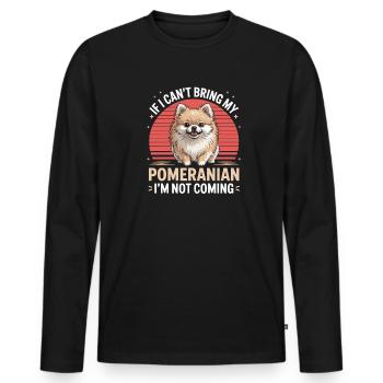 Si ma Pomeranian ne peut pas venir, venez - T-shirt manches longues Premium bio Homme - noir - Devant - Nico (187cm)