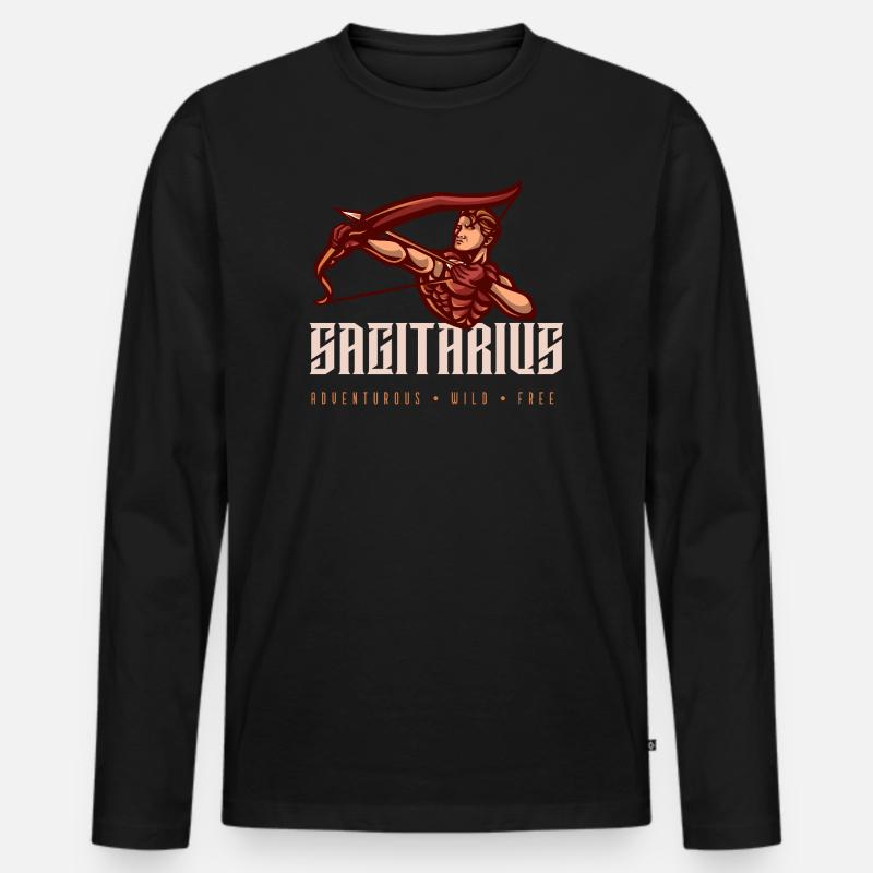 Schütze - Männer Premium Bio Langarmshirt - Schwarz