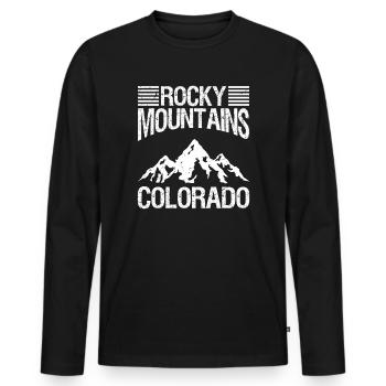 Retro Rocky Mountains National Park Colorado - Men's Premium Organic Long Sleeve Shirt - black - Front - Nico (187cm)
