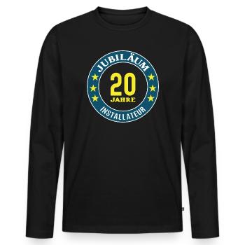 Installer Anniversary 20 Years 20th Anniversary - Men's Premium Organic Long Sleeve Shirt - black - Front - Nico (187cm)