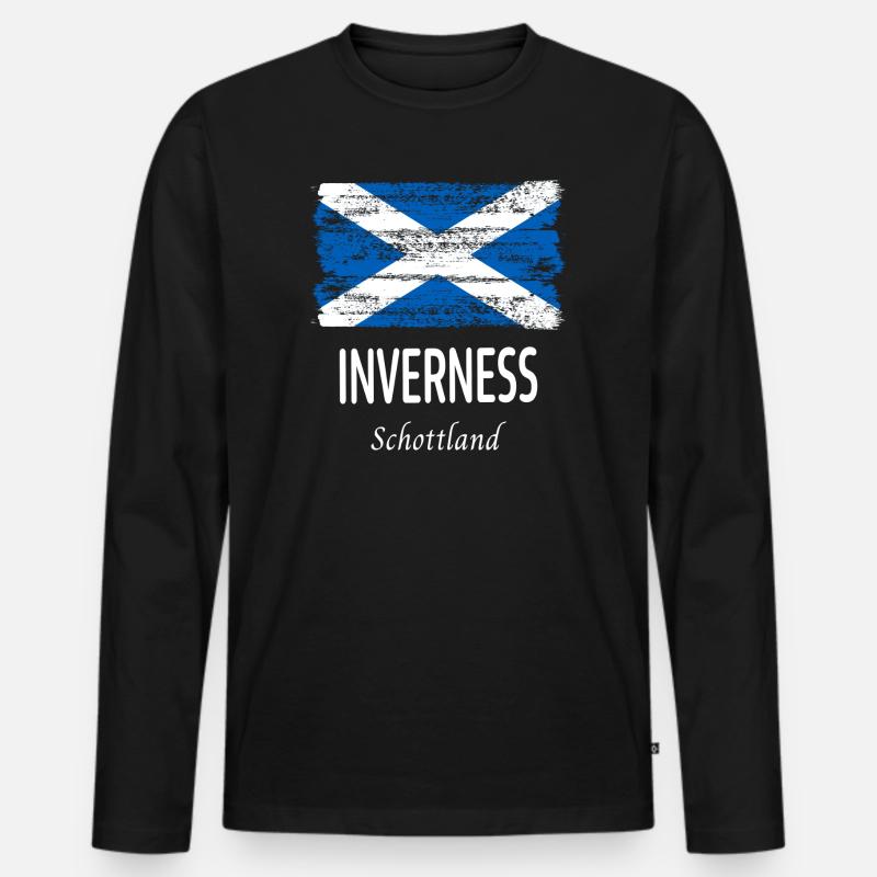 Inverness - Männer Premium Bio Langarmshirt - Schwarz
