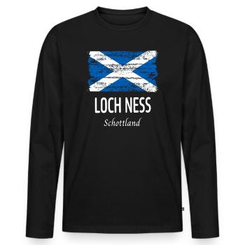 Loch Ness - Men's Premium Organic Long Sleeve Shirt - black - Front - Nico (187cm)