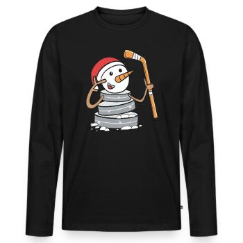 Para Handicap Eishockey - Männer Premium Bio Langarmshirt - Schwarz - Vorne - Nico (187cm)