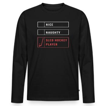 Para Handicap Eishockey - Männer Premium Bio Langarmshirt - Schwarz - Vorne - Nico (187cm)