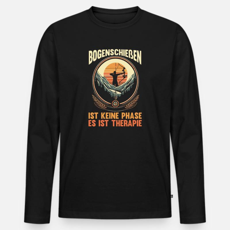 Bogenschütze Bogensport Bogenschießen - Männer Premium Bio Langarmshirt - Schwarz