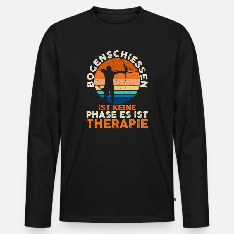 Bogenschütze Bogensport Bogenschießen - Männer Premium Bio Langarmshirt - Schwarz