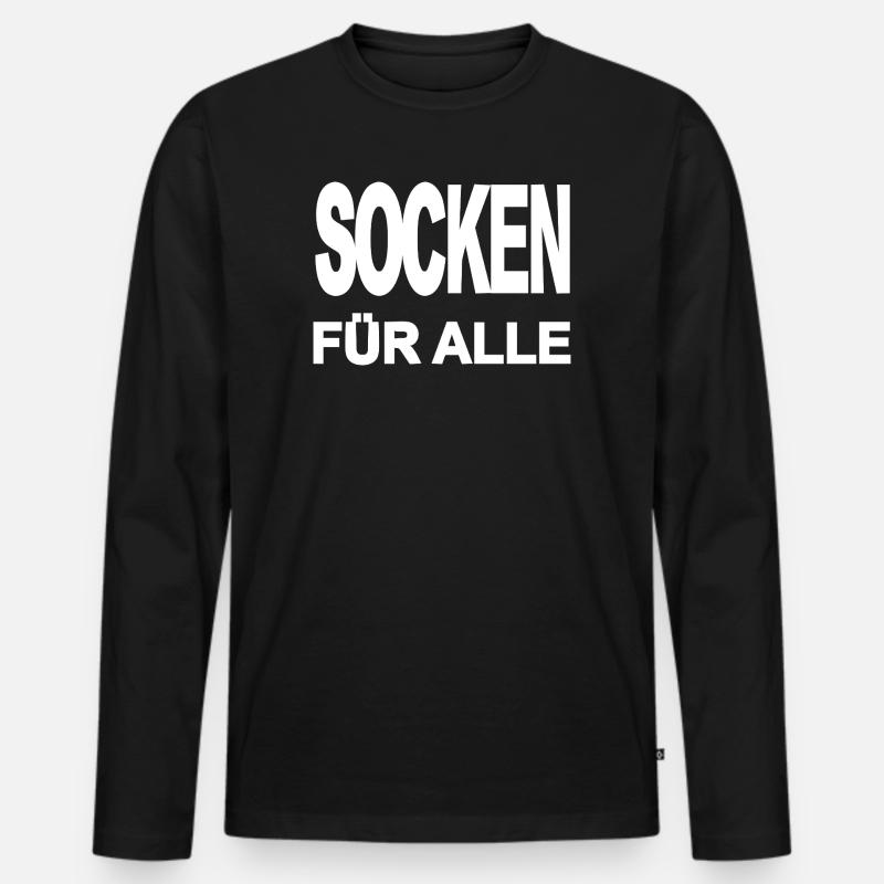Socken - Männer Premium Bio Langarmshirt - Schwarz