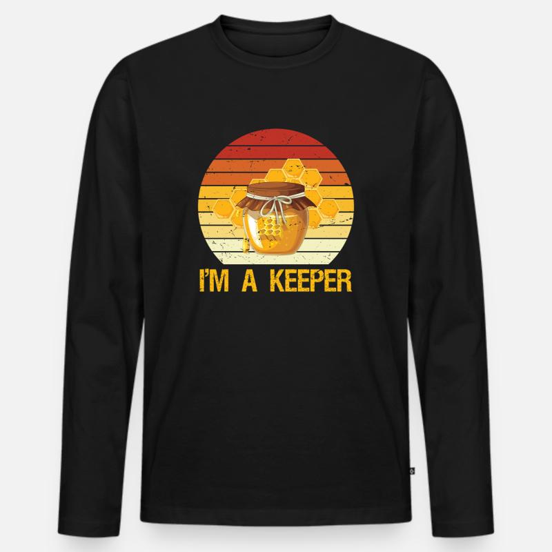 Honey Bee Apiarist Funny Beekeeping - Männer Premium Bio Langarmshirt - Schwarz