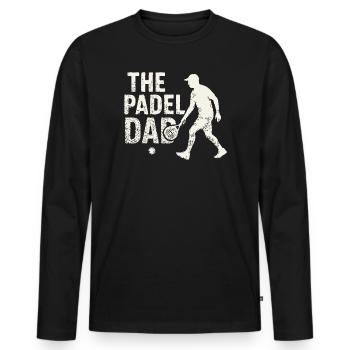Le Père Padel - T-shirt manches longues Premium bio Homme - noir - Devant - Nico (187cm)