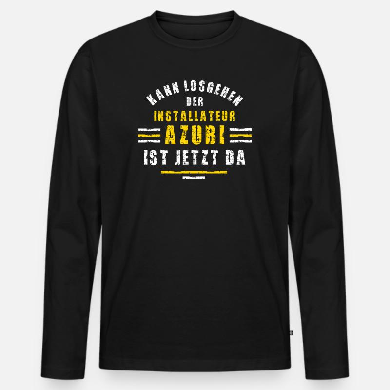 Installer Trainee Training Apprenticeship Trainee - Men's Premium Organic Long Sleeve Shirt - black