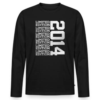 ÉDITION LIMITÉE 2014 12 ANS 12E ANNIVERSAIRE - T-shirt manches longues Premium bio Homme - noir - Devant - Nico (187cm)