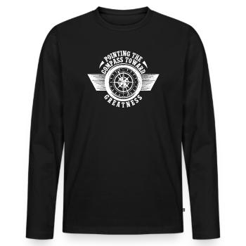 scouts scouts scouts pointant la boussole scout - T-shirt manches longues Premium bio Homme - noir - Devant - Nico (187cm)