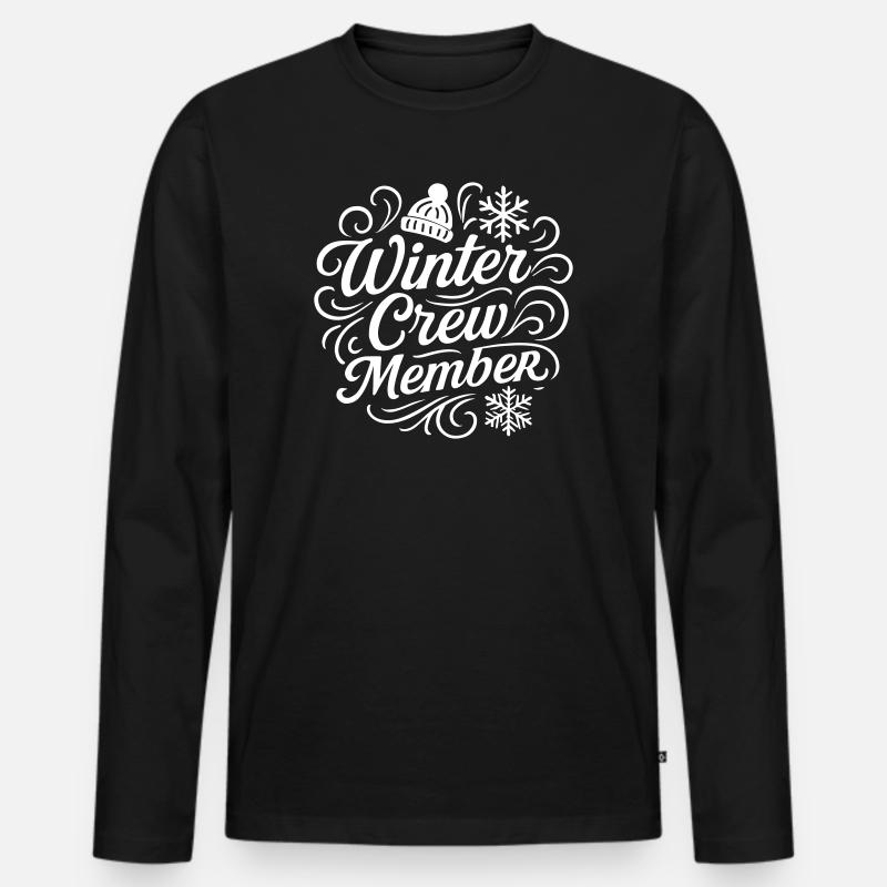 Winter Crew - Männer Premium Bio Langarmshirt - Schwarz