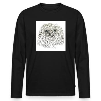 Bouclé Sherly - T-shirt manches longues Premium bio Homme - noir - Devant - Nico (187cm)