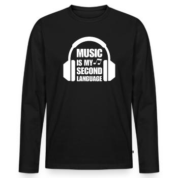 Musikliebhaber Lehrer Musiker DJ Kopfhörer - Männer Premium Bio Langarmshirt - Schwarz - Vorne - Nico (187cm)