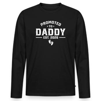 Daddy Est 2026 Daddy To Be New Dad 2026 - Men's Premium Organic Long Sleeve Shirt - black - Front - Nico (187cm)
