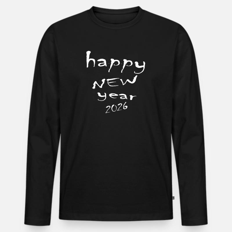 Frohes neues Jahr 2026 - Männer Premium Bio Langarmshirt - Schwarz