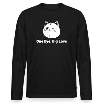 Winkekatze Patchwork Liebe - Männer Premium Bio Langarmshirt - Schwarz - Vorne - Nico (187cm)