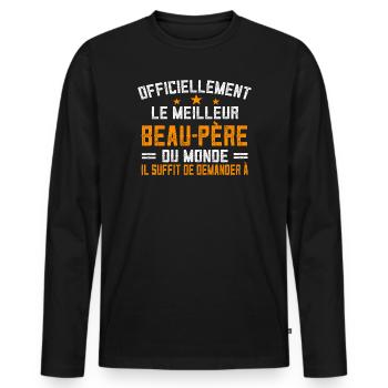 Best Father-in-Law Personalized Gift Father-in-Law - Men's Premium Organic Long Sleeve Shirt - black - Front - Nico (187cm)