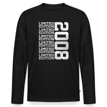 ÉDITION LIMITÉE 2008 18 ANS 18 ANS - T-shirt manches longues Premium bio Homme - noir - Devant - Nico (187cm)