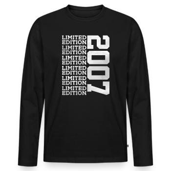 ÉDITION LIMITÉE 2007 19 ANS 19E ANNIVERSAIRE - T-shirt manches longues Premium bio Homme - noir - Devant - Nico (187cm)