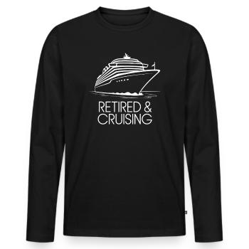 Zurückgezogene & Kreuzfahrtyacht-Grafik - Männer Premium Bio Langarmshirt - Schwarz - Vorne - Nico (187cm)