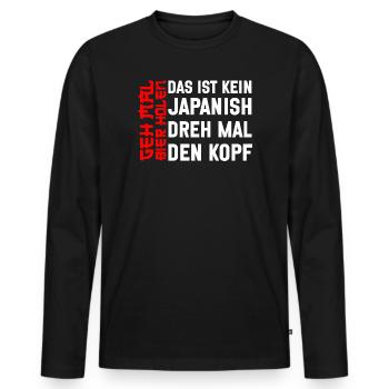 Geh Mal Bier Holen Lustiges Bier Trinkfreude - Männer Premium Bio Langarmshirt - Schwarz - Vorne - Nico (187cm)
