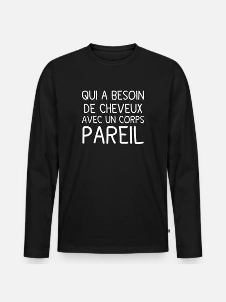 Body and Hair: Bold Phrase - Men's Premium Organic Long Sleeve Shirt - black