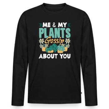 Cadeaux pour les jardins et les amoureux des plantes - T-shirt manches longues Premium bio Homme - noir - Devant - Nico (187cm)