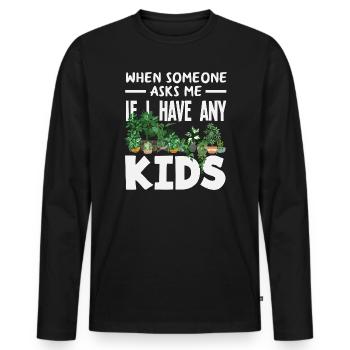 Garden & Plant Lovers Gifts - Men's Premium Organic Long Sleeve Shirt - black - Front - Nico (187cm)