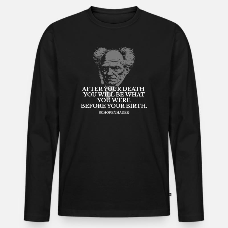 Schopenhauer Geburts- und Todeszitat - Männer Premium Bio Langarmshirt - Schwarz