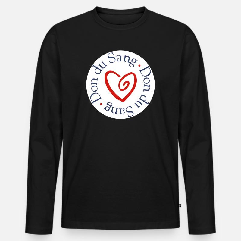 Blutspende, Herzsolidarität, - Männer Premium Bio Langarmshirt - Schwarz