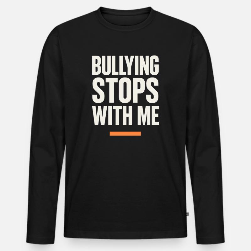 Anti-mobbing-freundlichkeit, Stehen Sie - Männer Premium Bio Langarmshirt - Schwarz