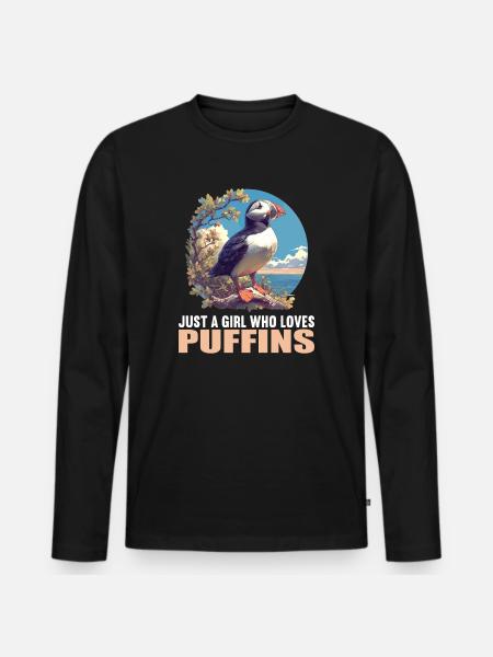 Puffin Papageientaucher - Men's Premium Organic Long Sleeve Shirt - black