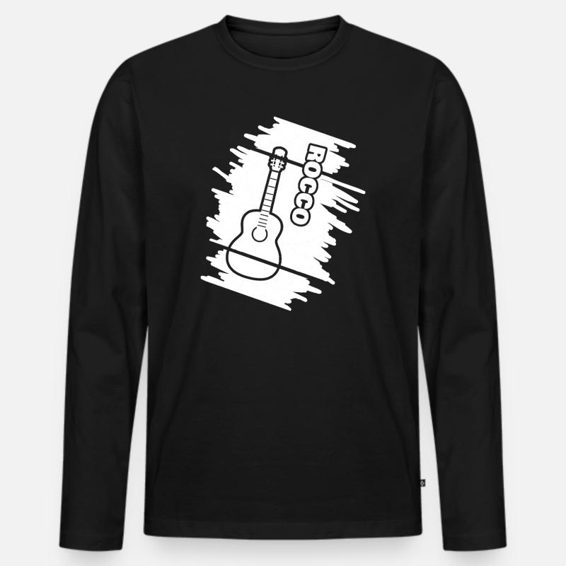 Guitar Rocco - Männer Premium Bio Langarmshirt - Schwarz