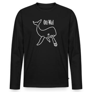 Ott-Wal Stoner Whale - Männer Premium Bio Langarmshirt - Schwarz - Vorne - Nico (187cm)
