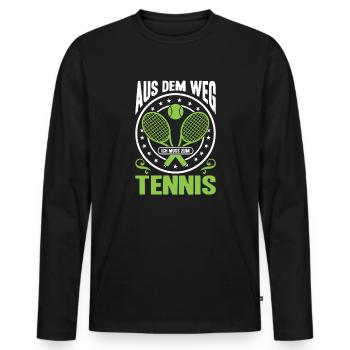 Joueur de tennis offre des tenues de paroles de tennis - T-shirt manches longues Premium bio Homme - noir - Devant - Nico (187cm)