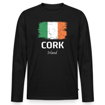 Cork - Men's Premium Organic Long Sleeve Shirt - black - Front - Nico (187cm)