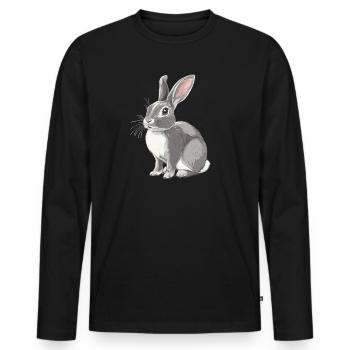 Bunny Bunny - Men's Premium Organic Long Sleeve Shirt - black - Front - Nico (187cm)