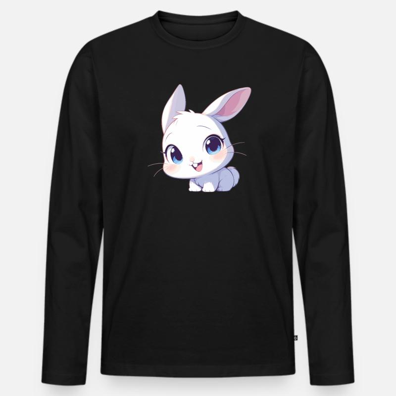 Hasen Hase - Männer Premium Bio Langarmshirt - Schwarz
