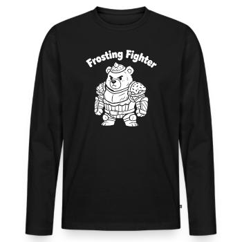 Frosting Fighter Bear - Men's Premium Organic Long Sleeve Shirt - black - Front - Nico (187cm)
