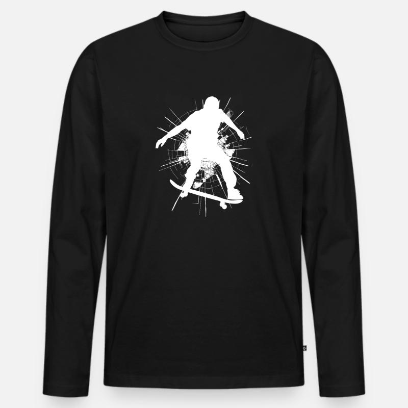 Energetisches Skateboard-Design - Männer Premium Bio Langarmshirt - Schwarz