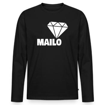 Mailo als Edel - Männer Premium Bio Langarmshirt - Schwarz - Vorne - Nico (187cm)